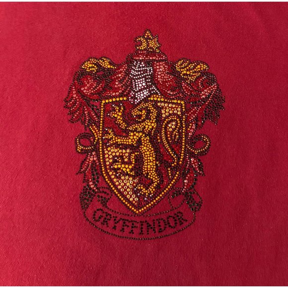 Harry Potter Gryffindor Crest Embroidered T-Shirt Adult XL Red Hogwarts Beading‎ - Picture 2 of 11